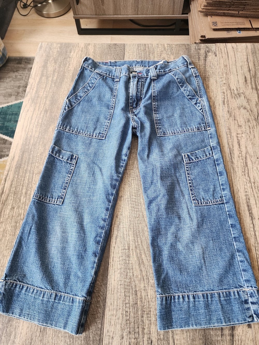 Lucky Brand Dungarees Gene Montesano Cargo Crop Jeans 6/28 Made USA